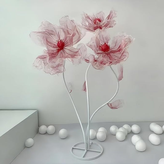 Giant Flowers for Decoration, 5.58 ft Big Artificial Organza Flower for Wedding Reception Birthday Christmas Party Backdrop Decor Photography Props Shop Window Display, Red