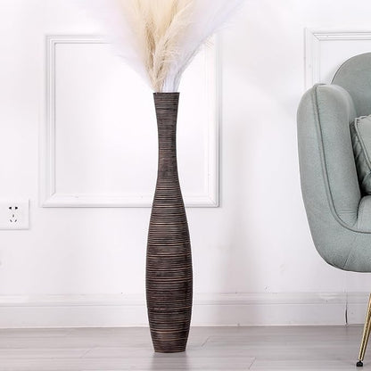 Leewadee Decorative Tall Floor Vase for Living Room Decor, 26 inches, Brown, Resin