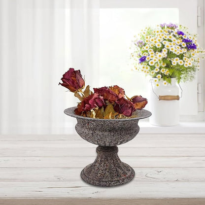 LOGOFUN Vintage Iron Urn Flower Vase for Dried Floral Arrangements French Style Tabletop Planter Farmhouse Holiday Decor