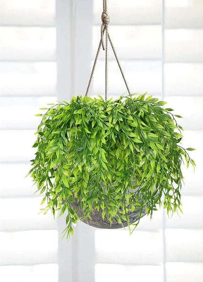 PASYOU Artificial Willow, Plastic Plants Greenery Leaves Fake Hanging Vine Faux Ivy for Home Indoor Outdoor Garden Door Wall DIY Basket Planter Filler Wedding Party Decoration UV Resistant - 8 Pack