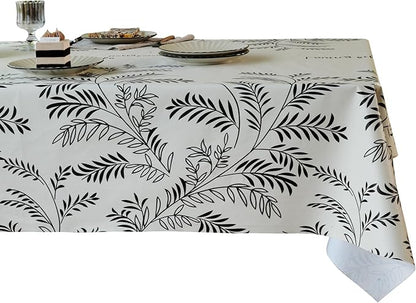 Rectangle Table Cloth,100% Waterproof Tablecloth OilProof SpillProof Vinyl Table Cloth, Wipe Clean Plastic Table Cover for Dining, Camping, Indoor and Outdoor 54" x 120",Midnight Foliage