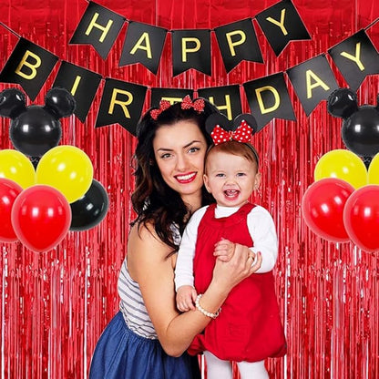 TONIFUL 3Pcs Red Door Streamers,Red Photo Booth Backdrop Metallic Streamers Red Foil Fringe Curtains for Birthday,Christmas,New Year,Bachelorette,Graduation Party Streamers Decor(9.9ft x 8.2ft)