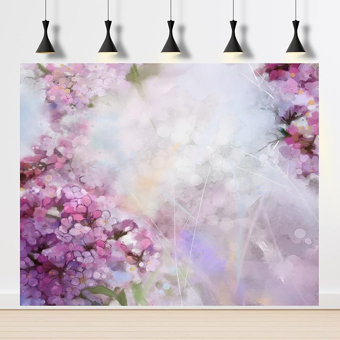 Abstract Watercolor Painting Pink Apricot Tree Flower Backdrop Soft Colorful Blur Style with Bokeh Spring Floral Seasonal Nature Photography Background Grunge Paper Background Decor Vinyl 20x10ft