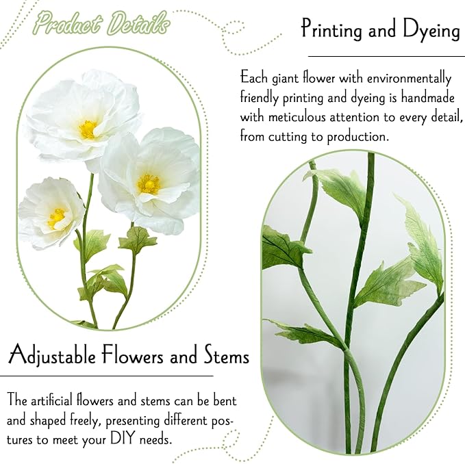 Large Artificial Paper Flowers Decoration, Giant Flower Wedding Holiday Party Anniversaries Bridal Showers Banquet Reception Ceremony Church Big Floral Decor Shop Window Display Creative Gift, White
