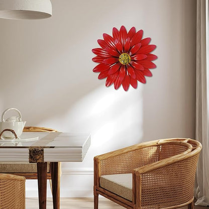 Dekomere Metal Flowers Outdoor Decor 13" Metal Sunflower Wall Art Decorations Sunflower Wall Decor for Kitchen Living Room Porch Garden Yard