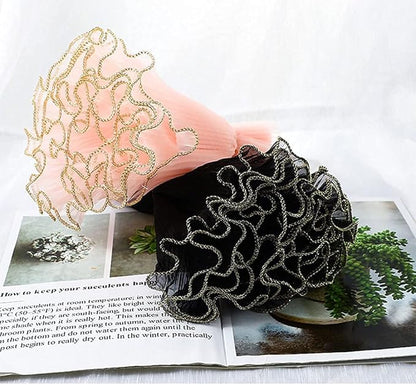 Flower Wrapping Mesh Paper Black Floral Wraps Bouquet Packaging Paper Wrinkled Wavy Net Yarn Valentine's Day Flower Shop Supplies Wedding Home Decoration 11 X 162 inches/bag (Pearl Black)