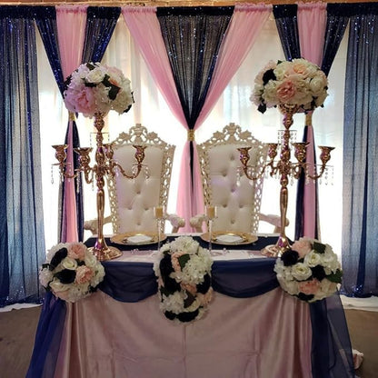 Navy Blue Sequin Backdrop Curtains Glitter Drapes 2FTx8FT 4 Panels for Wedding Birthday Party Decorations Bridal Baby Shower Party Supplies Sparkly Photography Background