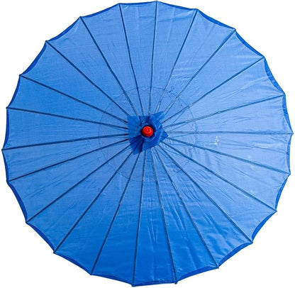 THY COLLECTIBLES 33" Japanese Chinese Umbrella Parasol for Wedding Parties, Photography, Costumes, Cosplay, Decoration and Other Events - Solid Color (Blue)