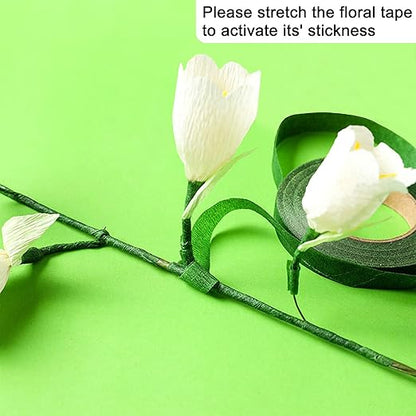 Floral Arrangement Kit - DIY Bouquet Making Tools - 24 Gauge Stem & Paddle Wire, Wire Cutter, Tapes