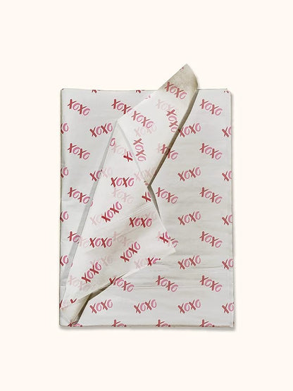 Pro Supply Global XOXO Printed Tissue Paper for Valentine's Day Gift Bags or Boxes and Wrapping - Bulk Decorative Art Tissue Paper for Packaging and Gifting | 24 Sheets 20" x 30"