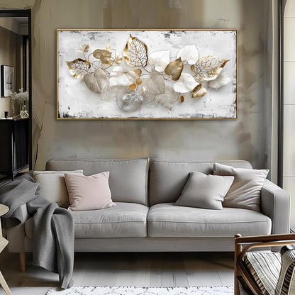 Wall Art Leaf Modern Botanical Artwork Canvas Painting for Living Room Bedroom Dining Room Home Office Decor 30"x60" with Framed