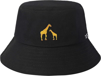 ZLYC Unisex Fashion Embroidered Bucket Hat Summer Fisherman Cap for Men Women