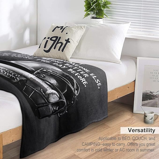 Baseball Throw Blanket for Kids & Adults - Soft, Warm & Cozy Fleece Blanket for Couch, Sofa & Bed - 60"x80"