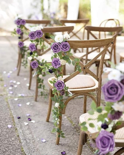 IPOPU Glitter Flowers,25PCS Light Purple Glitter Roses Fake Roses Artificial Flowers for Cake Wedding Bouquet Home Party Decoration(Lilac)