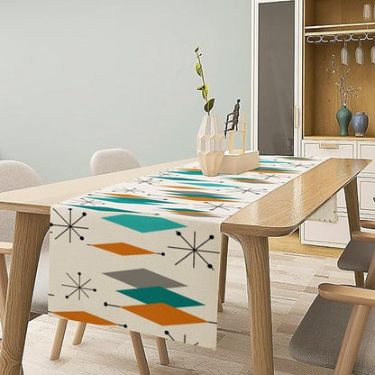 Mid Century Modern Table Runner,Table Runners for Kitchen Dining Modern Tables Decor Decoration for Kitchen Family Dinner Table Holiday Party Farmhouse 13 x 70 Inch