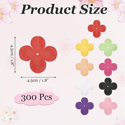 PATIKIL 1.8 Inch (4.5cm) Flowers Patch, 300Pcs Artificial Flowers Handmade Patches Silk Cloth Applique for Scrapbooking Wedding DIY Craft Supplies Card, Red