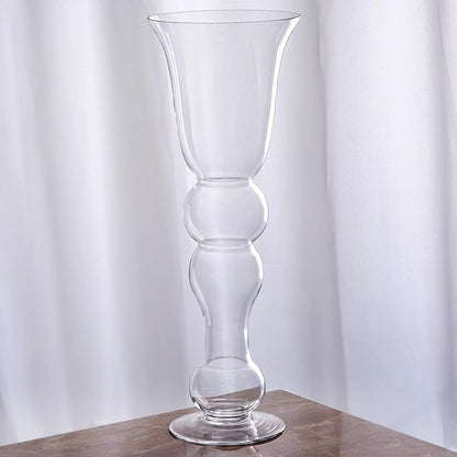Efavormart 4 Pack | 20'' Pilsner Curved Trumpet Glass Vase
