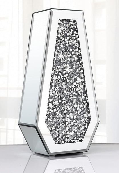 Flower Vase Crushed Diamond Mirrored Vase Crystal Silver Glass Decorative Mirror Vase Large Size Luxury for Home Decor. Diamond Shape Thickened. Can’t Hold Water.