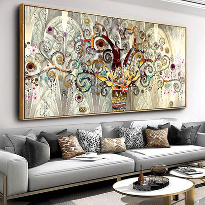 Wall Art Abstract Art Paintings Tree of Life Posters Prints Landscape Picture Colorful Modern Canvas Painting for Living Room Bedroom Office Large Decor 20"x40" with Framed