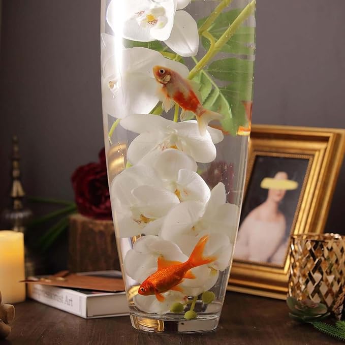 Efavormart 31" Tall Tapered Cylinder Glass Vase Clear Floor Vase Centerpiece for Table Décor
