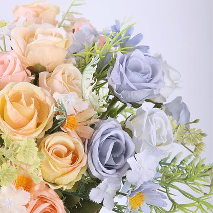 Artificial Flowers Bouquets 3 Bunches Fake Flowers Bride Holding Flowers Faux Floral for Home Wedding Spring Decor