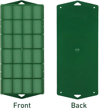 2 Packs Floral Foam Cage Rectangle Flower Cage Holders with Floral Foam Flower Arrangement Supplies for Fresh Flowers, Home Wedding Decorations, 11.8 x 4.3 x 3.1 Inches