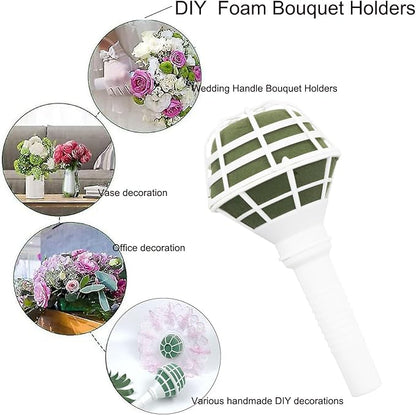 Etetevntt 6 PCS Bouquet Holders Foam Floral Handle Handle Bouquet Holder for DIY Wedding Foam Bouquet Handle Flower Arrangement Wedding Bouquet Supplies