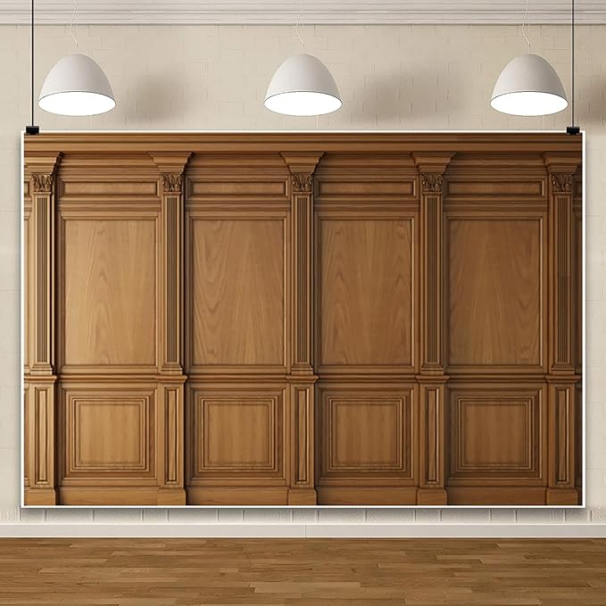 AOFOTO Vintage Room Inside Backdrop Classic French Frame Light Brown Walls Photo Background for Wedding Bridal Shower Party Banner Home Headboard Decor Wall Photo Studio Booth Props 7x5ft