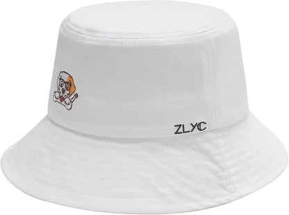 ZLYC Unisex Fashion Embroidered Bucket Hat Summer Fisherman Cap for Men Women
