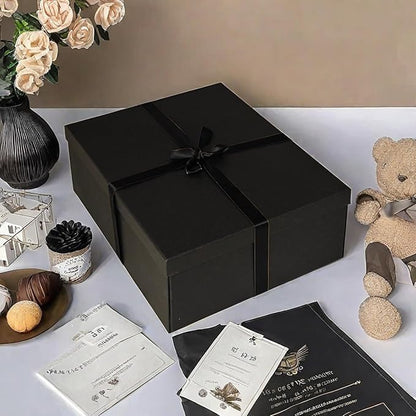 YINUOYOUJIA Large Gift Box 16.5x13x5.5 inches,Black Boxes for Presents,Birthday,Valentine's Day,Mother's Day,Christmas,Anniversary