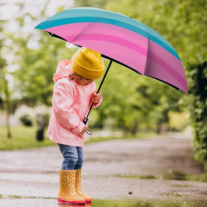 Small Compact Travel Automatic Folding Umbrella for Women, Portable Lightweight, Rain, Wind, UV Sun Shade