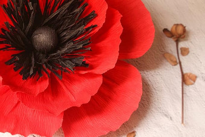 Crepe Paper Flowers Decoration for Wall, Artificial Flowers for Wedding Decor,Flower Backdrop Decor,Baby Shower,Birthday Party,Photo Backdrop,Archway Decor, Nursery Wall Decor (Red;Set/5)