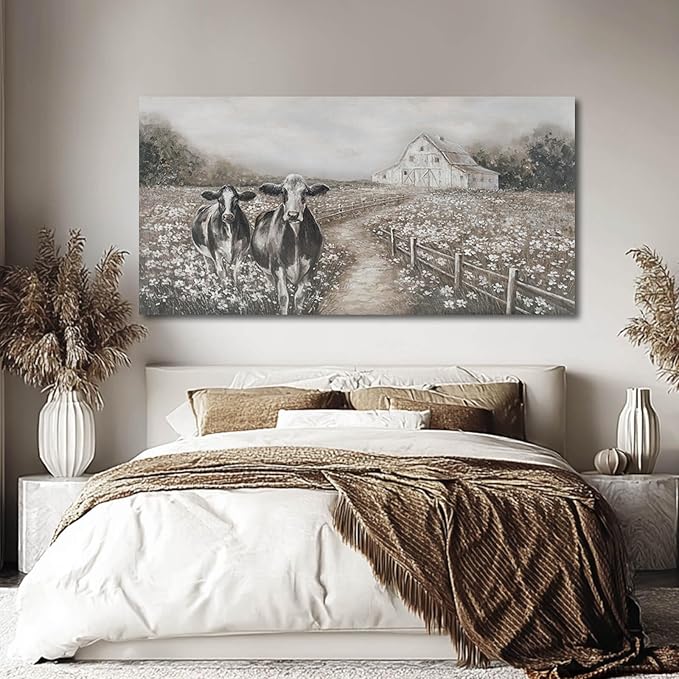 LEVERUP Animal Printings Posters Wall Art Cow Pictures Wall Artwork Large Nature Wall Decor for Living Room Bedroom Office Home Decorations 29×58 Inch