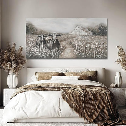 LEVERUP Animal Printings Posters Wall Art Cow Pictures Wall Artwork Large Nature Wall Decor for Living Room Bedroom Office Home Decorations 29×58 Inch