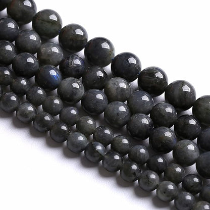 12MM 32PCS Natural Stone Black Labradorite Beads Crystal Loose Beads for Jewelry Making DIY Bracelet
