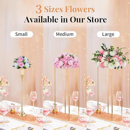 NUPTIO Flower Centerpieces for Wedding Tables: 10 Pcs Pink & White Artificial Flower Ball Arrangement for Weddings Party - Fake Floral Rose for Birthday Bridal Shower Decorations