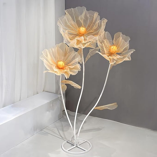 Giant Flowers for Decoration, 5.58 ft Big Artificial Organza Flower for Wedding Reception Birthday Christmas Party Backdrop Decor Photography Props Shop Window Display, Orange
