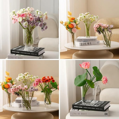 Clear Acrylic Trumpet Vase, Elegant Transparent Decorative Centerpiece for Flowers, Non-Breakable Lightweight Plastic Bouquet Vase for Dining Table, Wedding, Office, and Home Decor