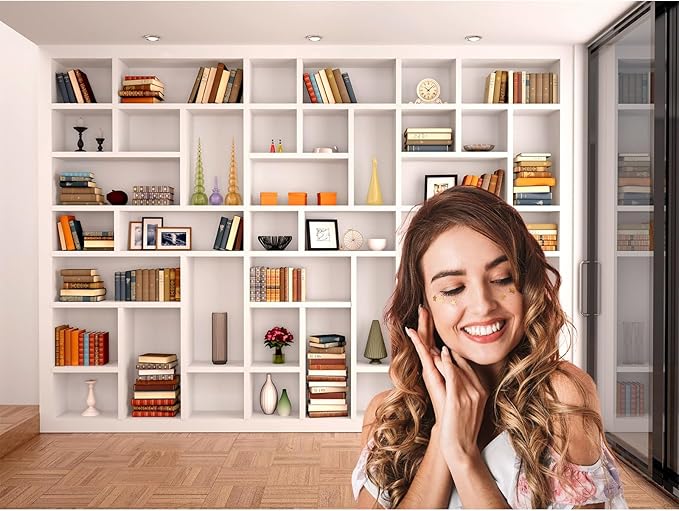 Bookcase Photography Backdrop School Library Study Bookshelf Scene Children Photography Backgrounds Customized Photographic Backdrops for Photo Studio Office Conference Decor 9x6ft