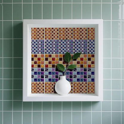 CHGCRAFT 36 Pcs 4 Style Wall Stickers 3D Effect Peel and Stick Wall Tile Sticker Various Mosaic Style Waterproof Self Adhesive Stick on Tile Decals for Kitchen Bathroom Art Decor, 4×4 Inch