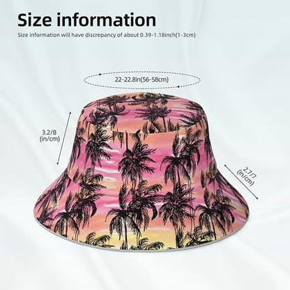 Hat Reversible Fisherman Hats Double Sided Wearing for Women Men Boys Girls