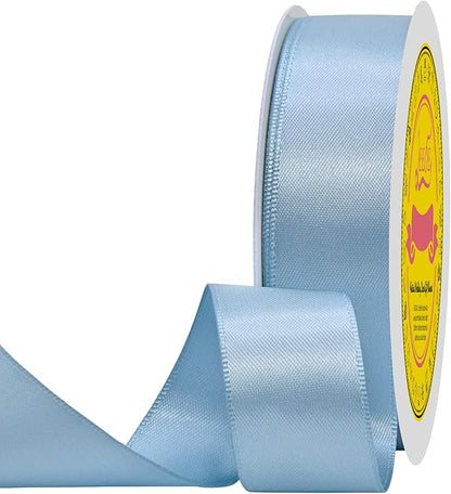 Dusty Blue Satin Ribbon 7/8 inch X 100 Yards Polyester Ribbon for Gift Wrapping Very Suitable for Weddings Party Hair Bow Invitation Decorations and More