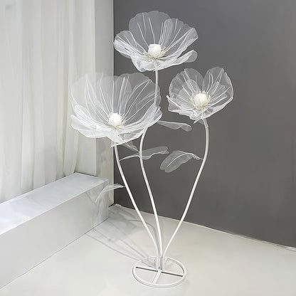 Giant Flowers for Decoration, 5.58 ft Big Artificial Organza Flower for Wedding Reception Birthday Christmas Party Backdrop Decor Photography Props Shop Window Display, White