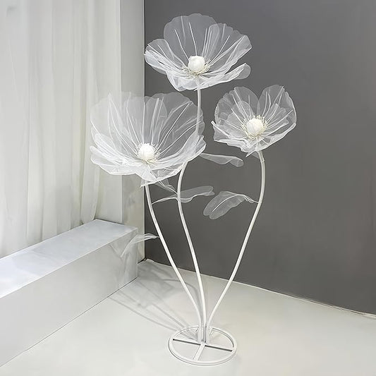 Giant Flowers for Decoration, 5.58 ft Big Artificial Organza Flower for Wedding Reception Birthday Christmas Party Backdrop Decor Photography Props Shop Window Display, White
