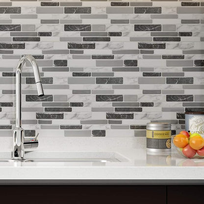 Art3d 12"x12" Peel and Stick Backsplash Tile for Kitchen, Marble Grey (6-Sheet)