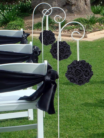 Glitter Roses 30pcs 2.56" Artificial Grey Black Roses with Stems for Baby Shower Decorations