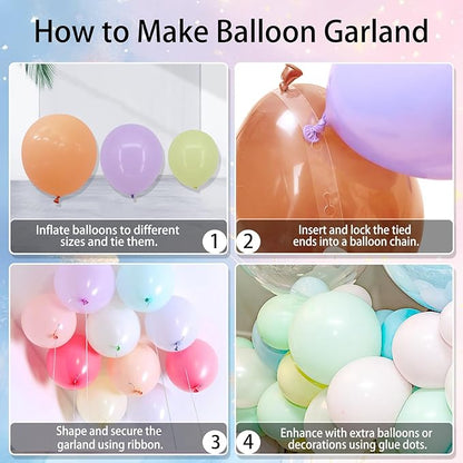 Pastel Balloons Arch Kit with DIY Daisy Flowers 156pcs Macaron Balloons Garland 16FT Balloon Chain and Flower Clips for Birthday Party Wedding Anniversary Engagement Decorations