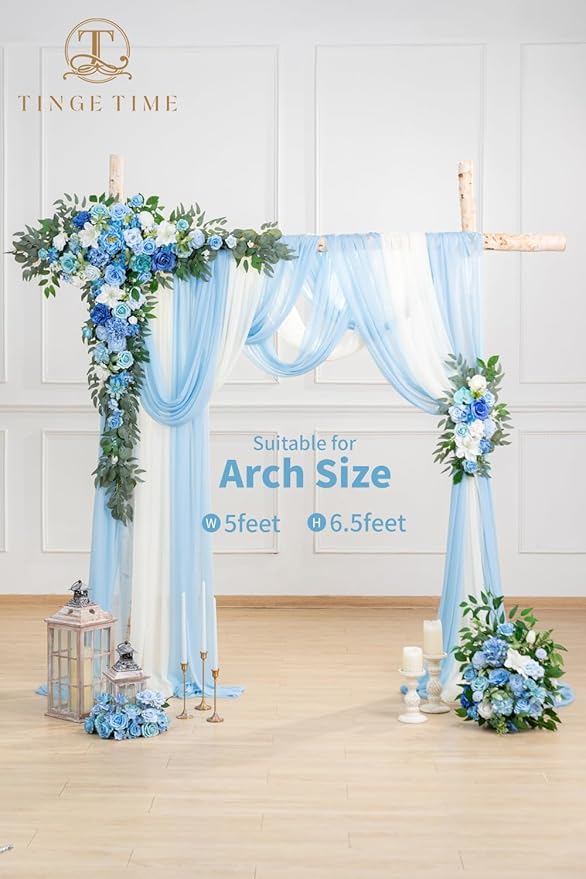 TINGE TIME Artificial Arch Flowers Kit Pack of 5, Wedding Decorations for Reception with Hanging Flowers, Wedding Arch Silk Floral Arrangements Ceremony Backdrop French Country Outdoor Party Decor