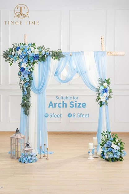 TINGE TIME Artificial Arch Flowers Kit Pack of 5, Wedding Decorations for Reception with Hanging Flowers, Wedding Arch Silk Floral Arrangements Ceremony Backdrop French Country Outdoor Party Decor