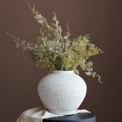 Rustic Terracotta Handle Flower Vase, Height 19.5cm/7.67in Vintage Clay Vases Farmhouse Decor, for Living Room Entryway Table Centerpiece Decor